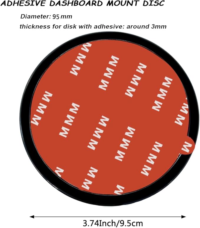 4 Pack 95mm Black Adhesive Dashboard Pad Mounting Disk, Mounting Disk - Image 2
