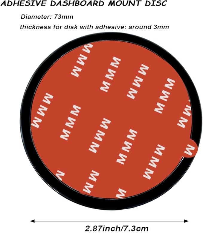 4 Pack 73mm Black Adhesive Dashboard Pad Mounting Disk, Mounting Disk - Image 2