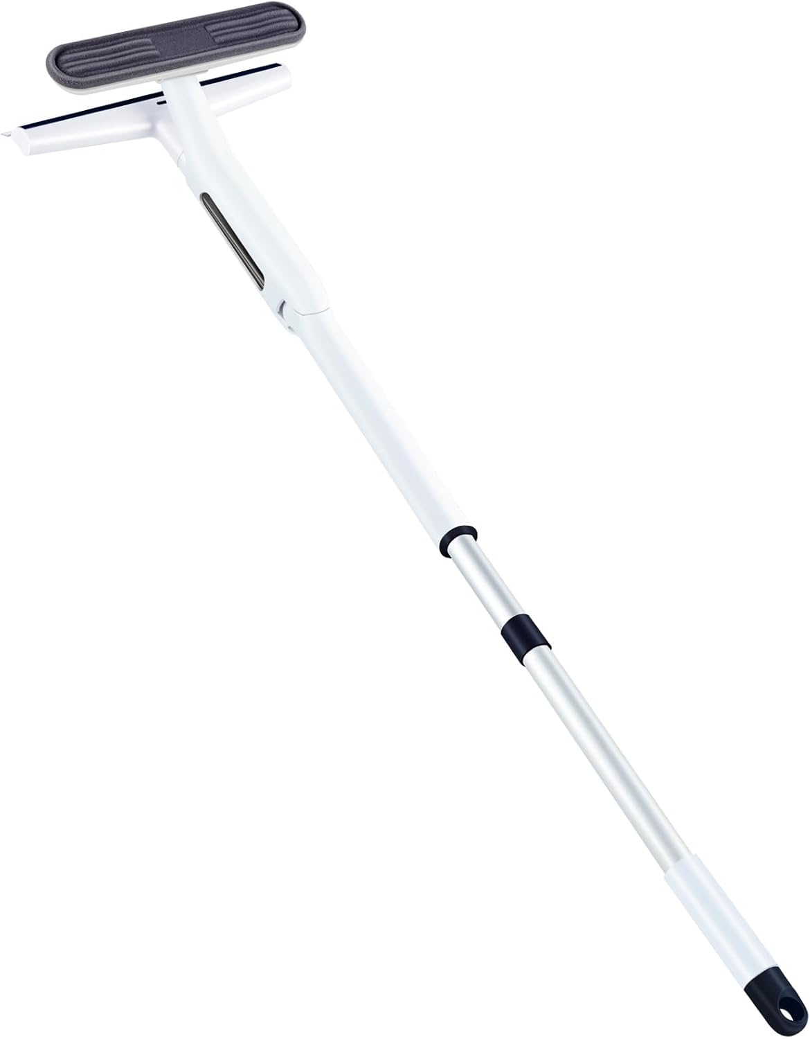 Red Horn Window Squeegee with Long Handle, Mirror Window Cleaning Squeegee Kit with Washable Pad and Blade Cleaner for Glass,Wall, Window, Mirror.White Color