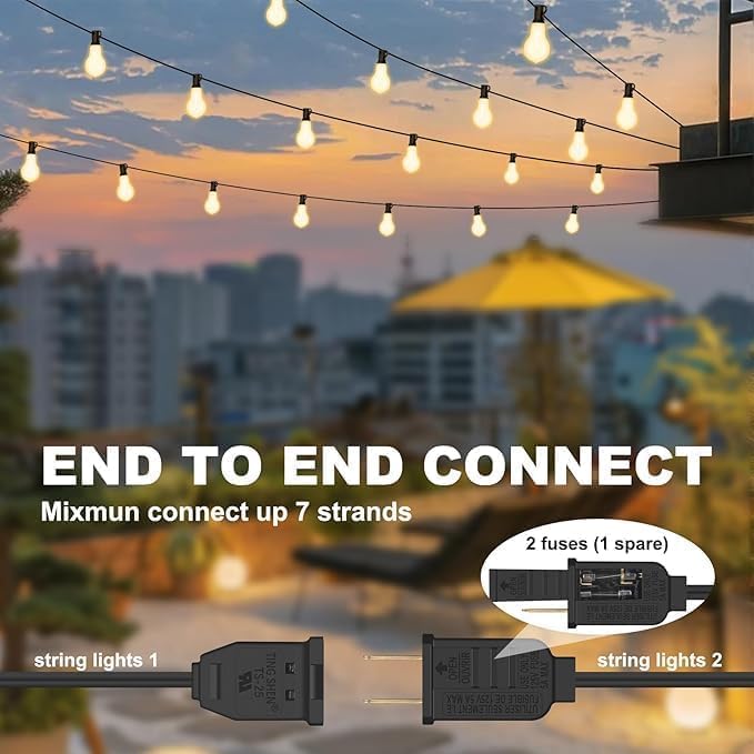 26FT Outdoor String Lights Waterproof - Image 5