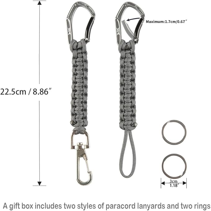 HERCULES Paracord Keychain Set – 2 Pack Lanyard Rope - Image 2