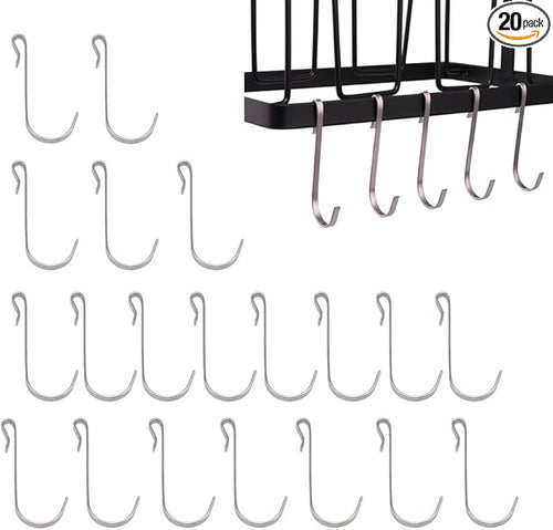 20 PCS Stainless Steel J-Shaped Hanger Hooks by Unknown