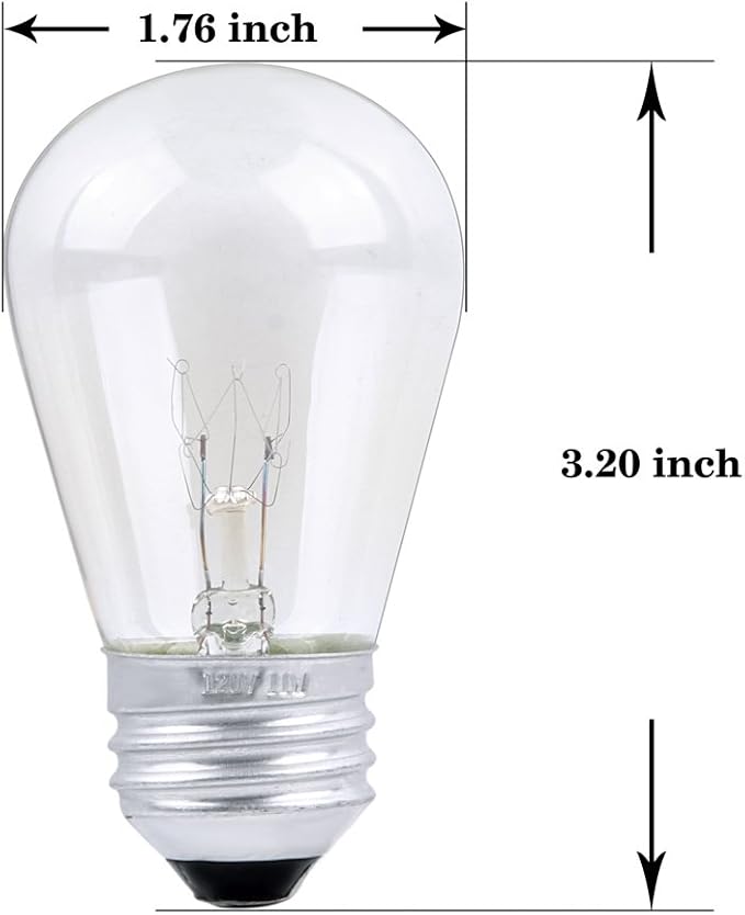 30 Pack S14 Outdoor String Light Bulbs Set orange, 120V 11W Clear Outdoor Patio - Image 2