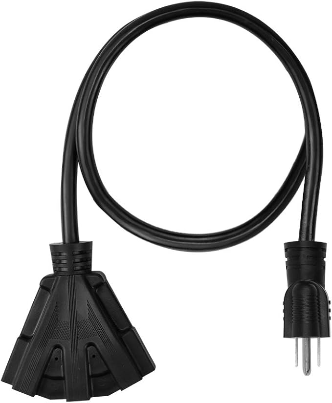 10FT 12/3 Outdoor Extension Cord, Heavy Duty 3-Outlet SJTW Indoor/Outdoor - Image 2