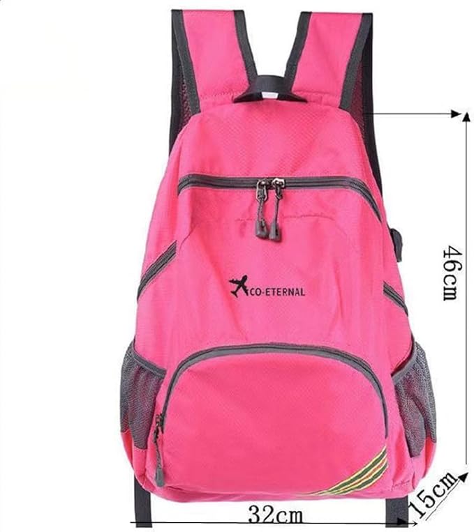 Geboldil Men's and women's waterproof backpack traveling backpack fuchsia - Image 2