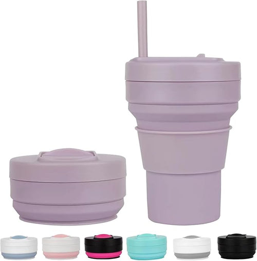 12 Oz Silicone Collapsible Travel Cup, Portable Silicone Water Bottle by Unknown