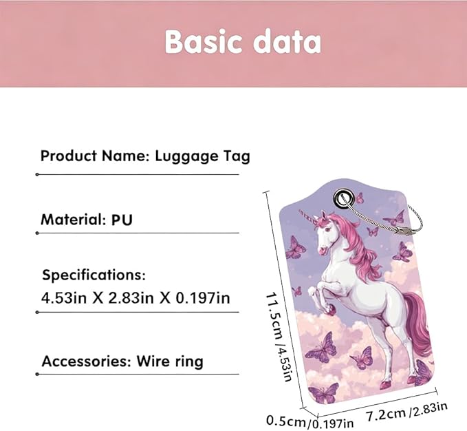 2Pcs Magical Unicorn Luggage Tags - Image 3
