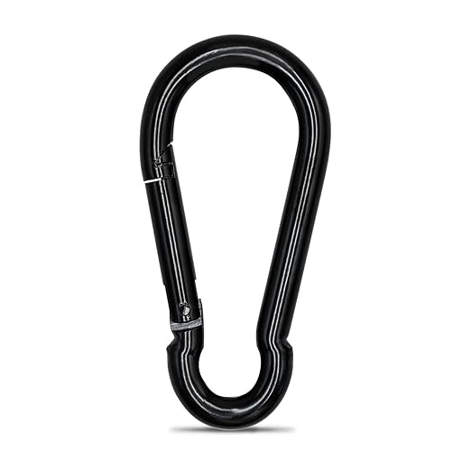 Large Carabiner Clip Hook, 4 inch 1 pc Black Heavy Duty Spring Snap Hook Key by KINLINK