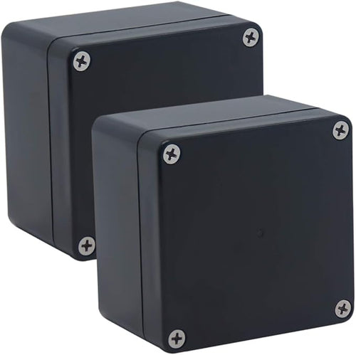 2 Pack Project Box IP65 Waterproof Junction Box ABS Plastic Black Electrical by Raculety