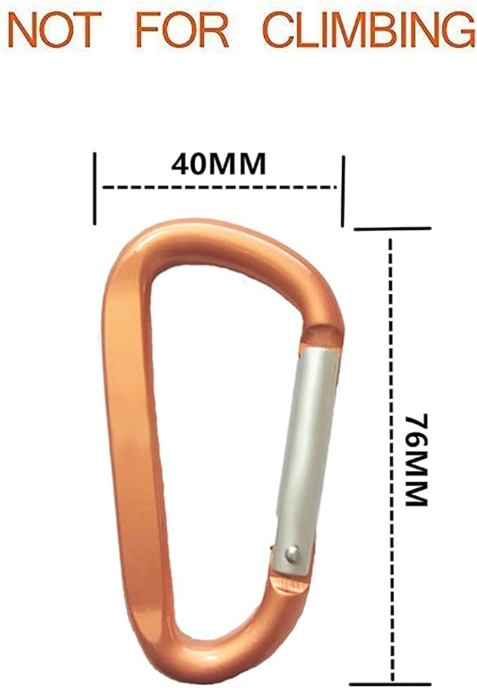 LESHIRY Large Carabiners Keychain 3" Aluminum D Shape Premium Durable D-Ring - Image 2