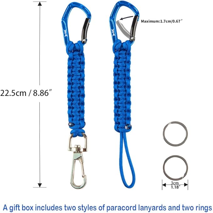 HERCULES Paracord Keychain Set – 2 Pack Lanyard Rope - Image 2