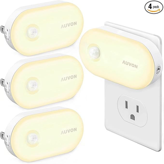 AUVON Night Light Plug in with Motion Sensor, Dimmable Smart LED Night Lights by AUVON