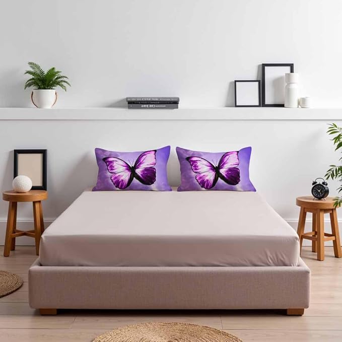 Purple Butterfly Couch Pillow Covers 12 X 20 Vibrant Magical Nature Insect Set - Image 7