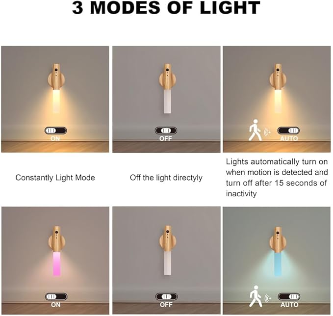 LANDGOO RGB Motion Sensor Night Light, Color Changing Atmosphere Lamp, Battery - Image 2