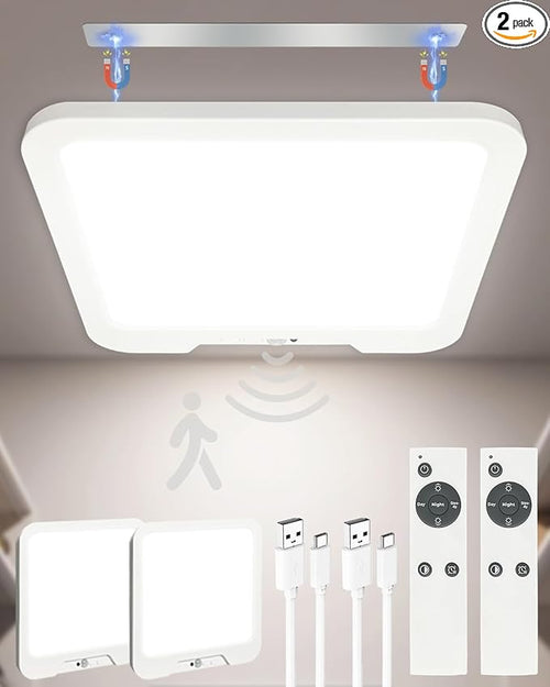 2 Pack Rechargeable Motion Sensor Ceiling Lights by Unknown
