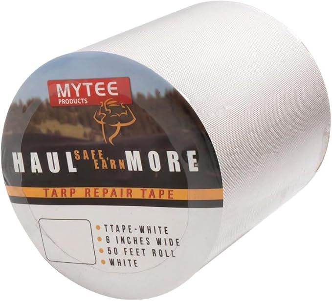 Mytee Products 8.8 oz Waterproof White Vinyl Tarp Repair Tape 6 Inch x 50 FT - Image 7