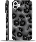 for iPhone 16 Case, HL2 Cute Cool Cherry Black Hybrid 2 Layer Hard Shell by Unknown