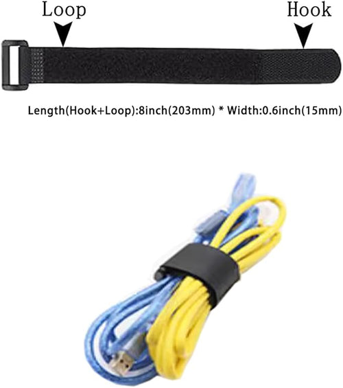 20 Pack 8 Inch Reusable Fastening Cable Ties and Cable Straps, Adjustable - Image 2
