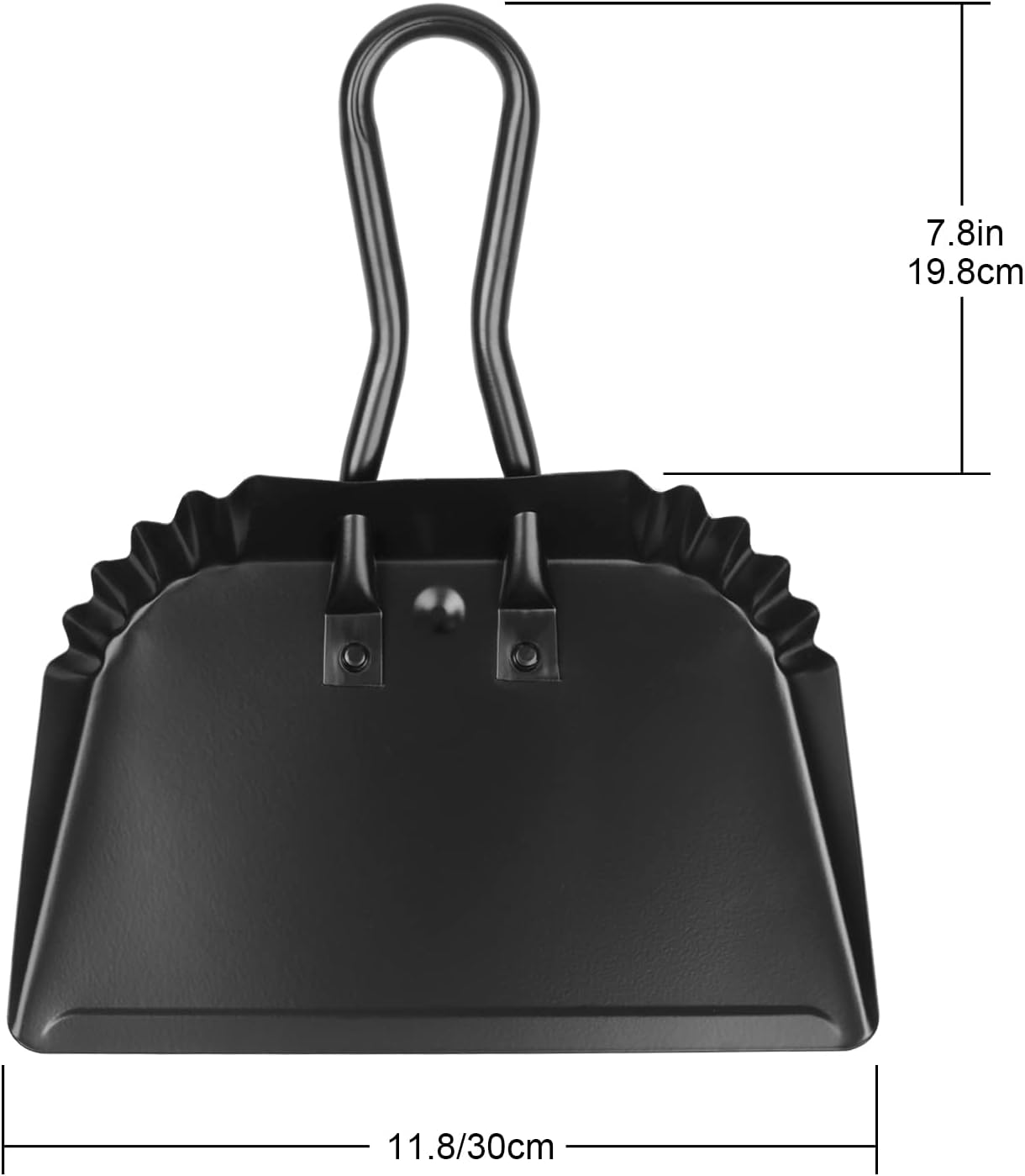 Heavy Duty Black Metal Dust Pan -Handheld Dustpan with Handle, Stainless Steel Large Dustpans with Wide Lip Industrial Dust Pans Precision Edge Small Dustpan for Home/Comfort/Hanging