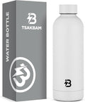 Insulated Water Bottle with Lid, 17 oz Reusable Leak-Proof Metal Stainless by TSAKBAM