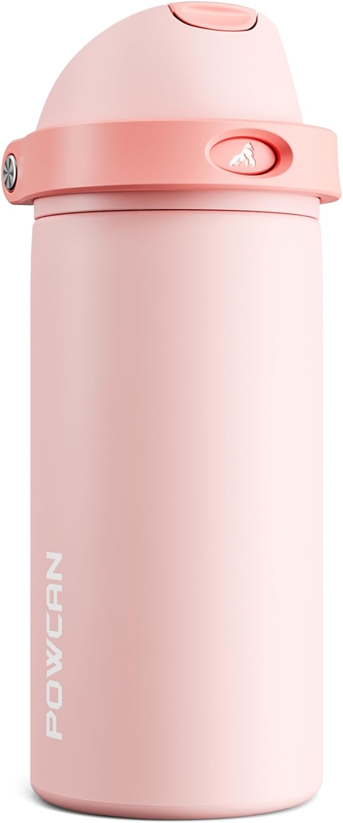 POWCAN 18 oz Insulated Water Bottle: 2-in-1 Push-Button Spout & Quick-Flip Straw by POWCAN
