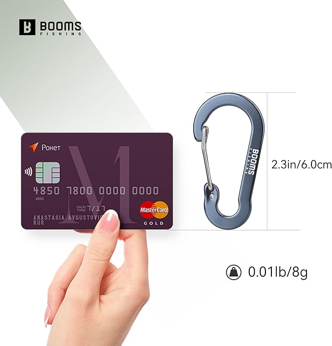 Booms Fishing CC5 Multi-Use Carabiner Clips, 10 Pack 2.3"/ 3.1" Caribeener Clips - Image 6