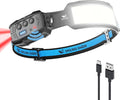 Smiling Shark Headlamp, Head Lamp Led Rechargeable 6 Modes 7*White Lights 270° by SmilingShark