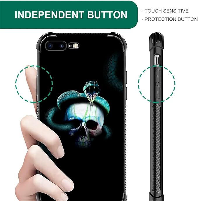 for iPhone 7 Plus/8 Plus Case, Skeleton Winding Snake Pattern Graphic Design - Image 7