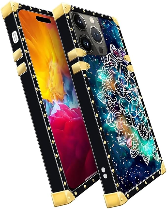 Compatible with iPhone 15 Pro Max Case, Starry Sky Colourful Mandala Luxury - Image 3