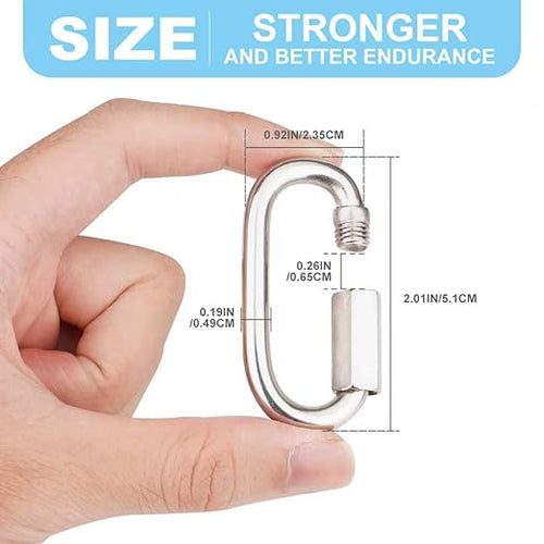 8 Pcs 1.62 Inch 304 Stainless Steel Screw Chain Quick Links, 500 Lbs Capacity - Image 2