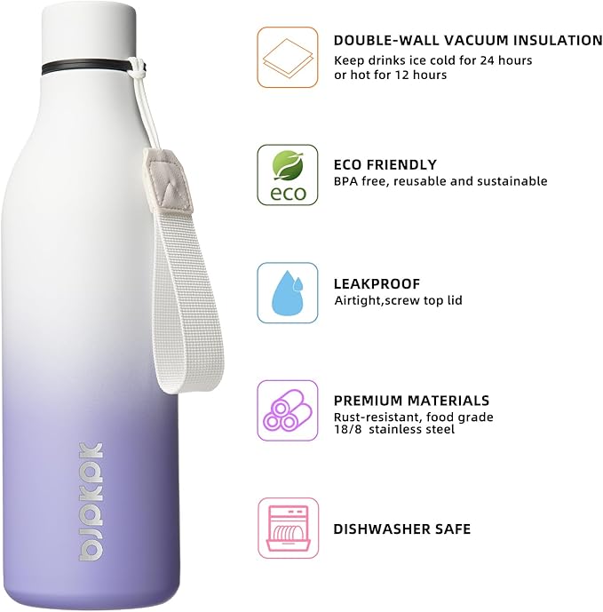 BJPKPK Insulated Water Bottles, 25 oz Stainless Steel Metal Water Bottle - Image 2
