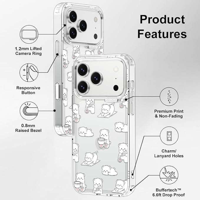 MOSNOVO for iPhone 17 Pro Case, Shockproof Military-Grade Protection 6.6ft Drop - Image 7