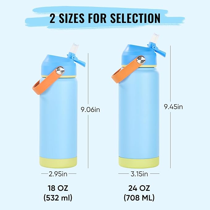 Fijinhom 24oz Insulated Stainless Steel Water Bottle, Wide Mouth Double Wall - Image 2