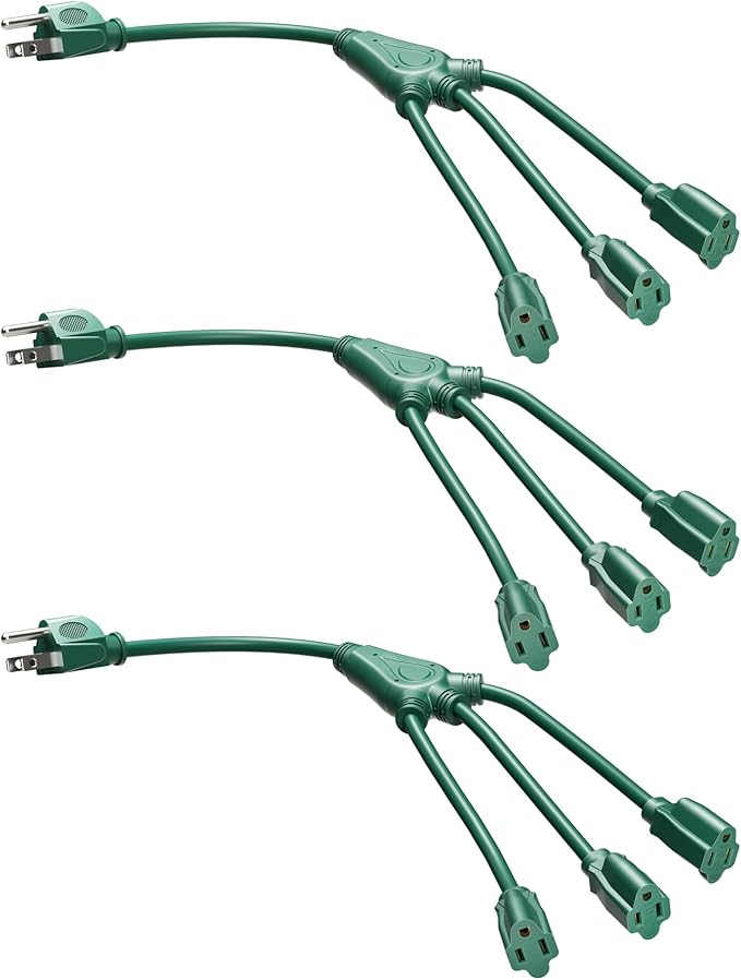 DEWENWILS Extension Cord Splitter 1 to 3, 16/3 Heavy Duty SJTW Wire, 3 Prong by DEWENWILS