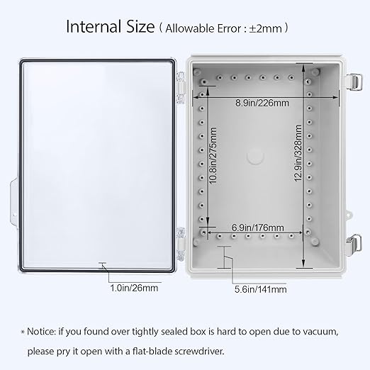 LeMotech Electrical Box, IP67 Waterproof Hinged Clear Cover Stainless Steel - Image 5