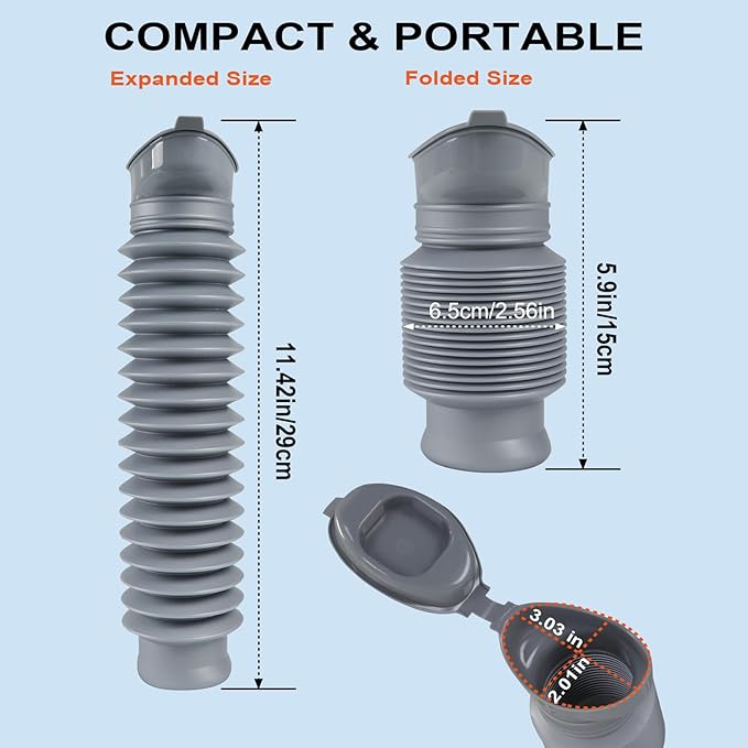 Pee Bottles for Men, Portable Urinal for Men, Collapsible Urine Bottle 750ML - Image 7