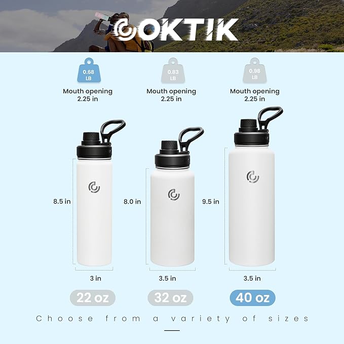 Sports Water Bottle 40oz, Insulated Water Bottle - Image 2