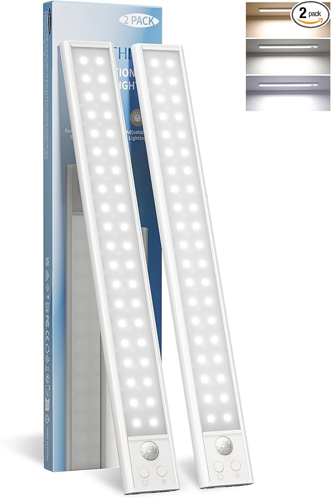 14.5-inch Under Cabinet Lights, Wireless Closet Light, Motion Sensor, 3500mAh by AMETHEUS