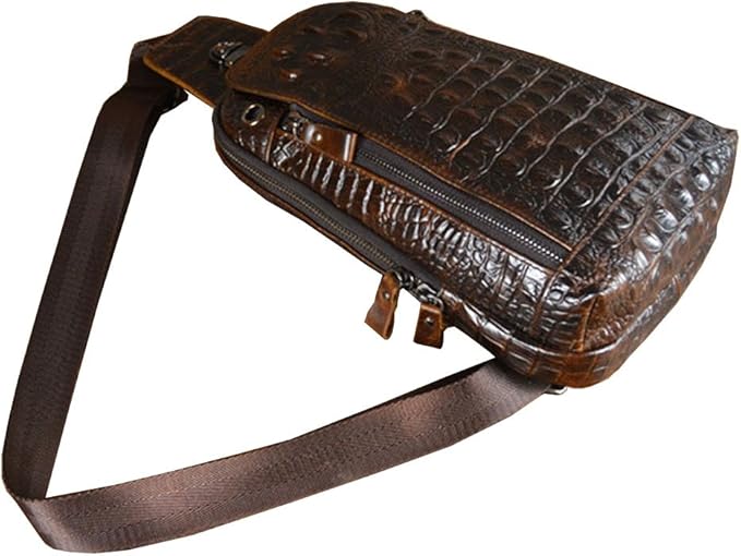 Hebetag Crocodile Genuine Leather Sling Bag Backpack - Image 5