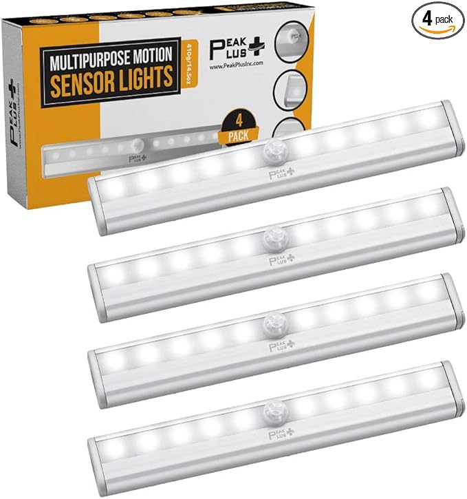 PeakPlus LED Motion Sensor Light, LED Battery Operated Lights, Under Cabinet by PeakPlus