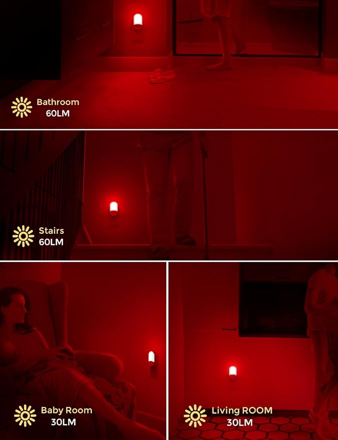 L LOHAS LED Red Night Light Plug in, Motion Sensor Night Light - Image 6