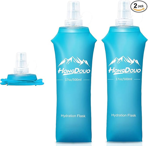 2 Packs Soft Flask, 17oz/500ml TPU Collapsible Soft Water Bottle by Unknown