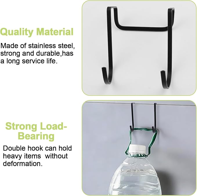 12Pcs Over Cabinet Double Hooks, Stainless Steel Over Cupboard Door Towel - Image 4