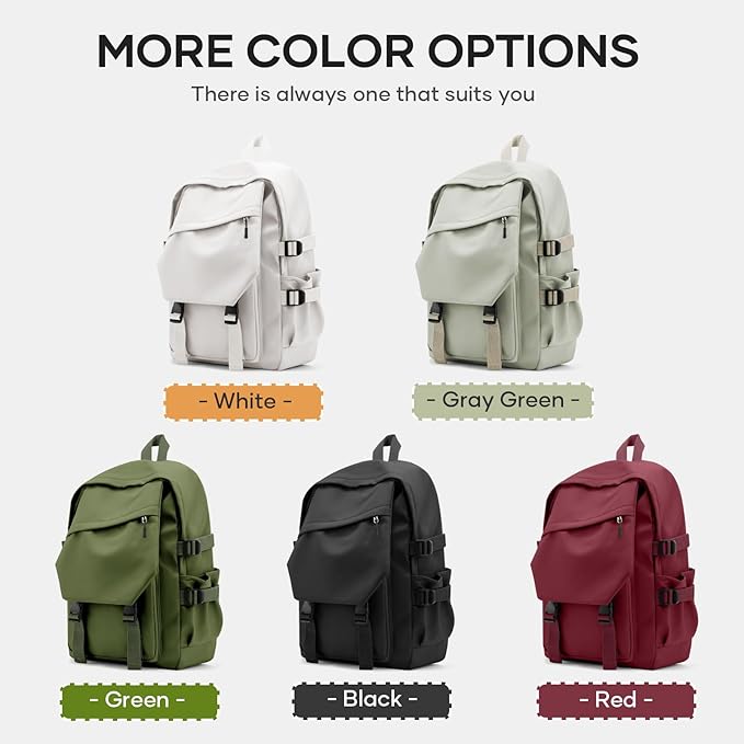 coowoz College Backpack Waterproof Black College Bags - Image 6