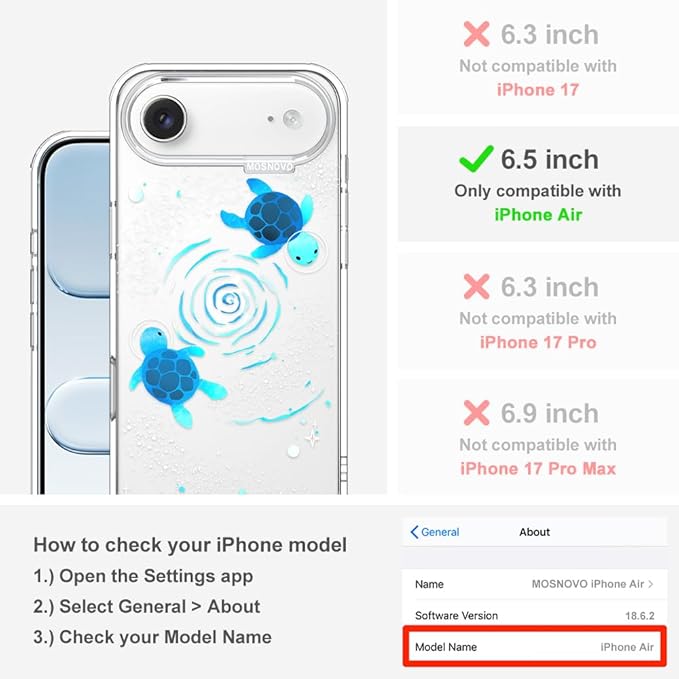 MOSNOVO for iPhone Air Case | Military Grade 6.6ft Drop Tested | Camera Control - Image 2