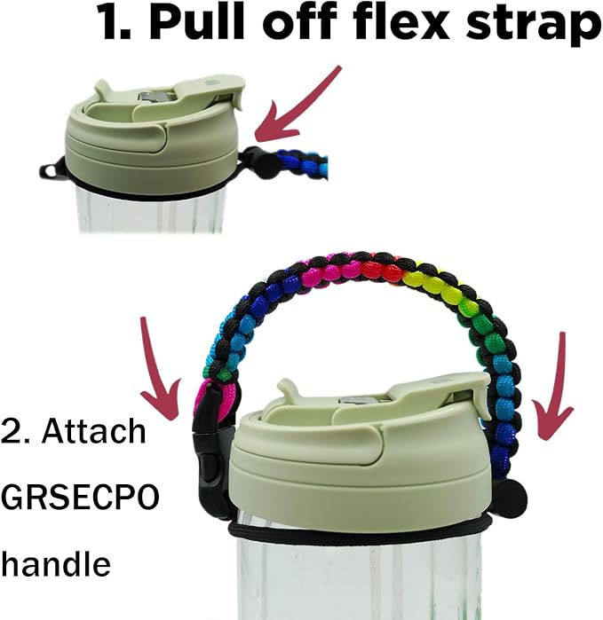 Water Bottle Handle Strap Paracord Handle Strap Cord - Image 2