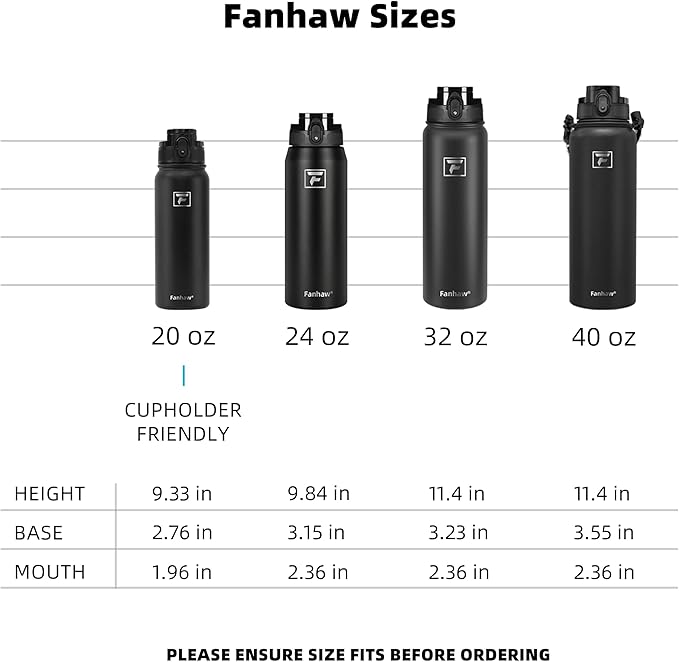 Fanhaw 32 Oz Insulated Stainless Steel Vacuum Water Bottle - Image 6