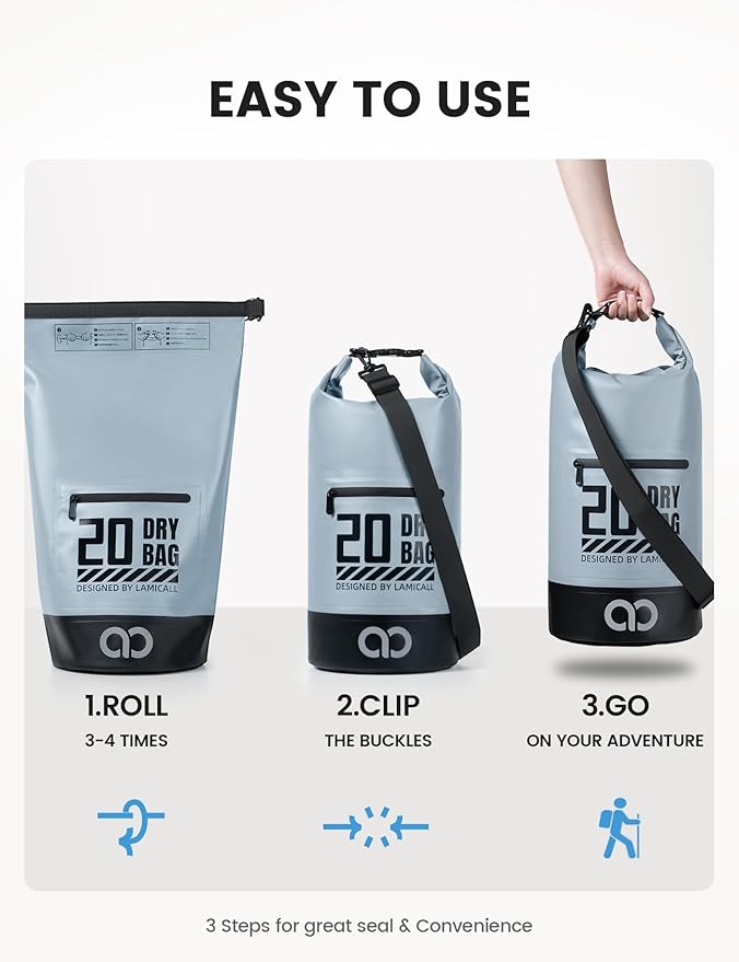 Lamicall Small Dry Bag, Waterproof Bag - 5L/10L/20L/30L/40L Water Proof Bag - Image 6