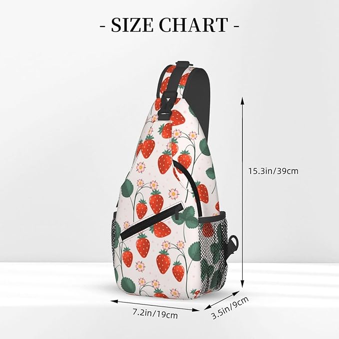 Strawberries Sling Bag For Women Men Fashion Strawberry Backpack Crossbody - Image 3