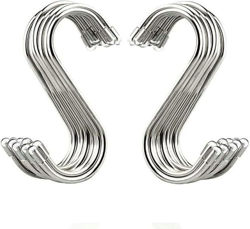 20 Pack 3.4" S Shaped Hooks Stainless Steel Metal Hangers Hanging Hooks by Unknown